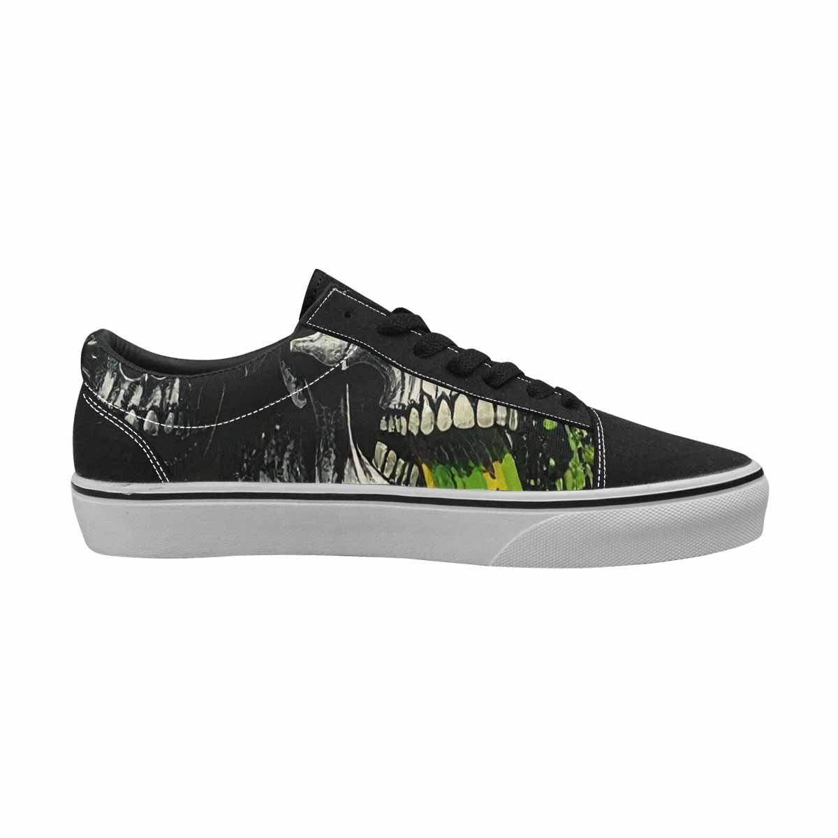 WOMEN'S Rainbow From Skull S Lace-Up Canvas Grunge Custom Shoes