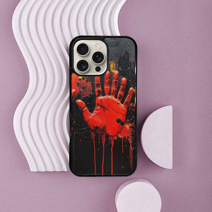 iPhone 16 Pro Max Case — Halloween Splatter Handprint Custom Personalized Phone, Custom Art Phone Cover