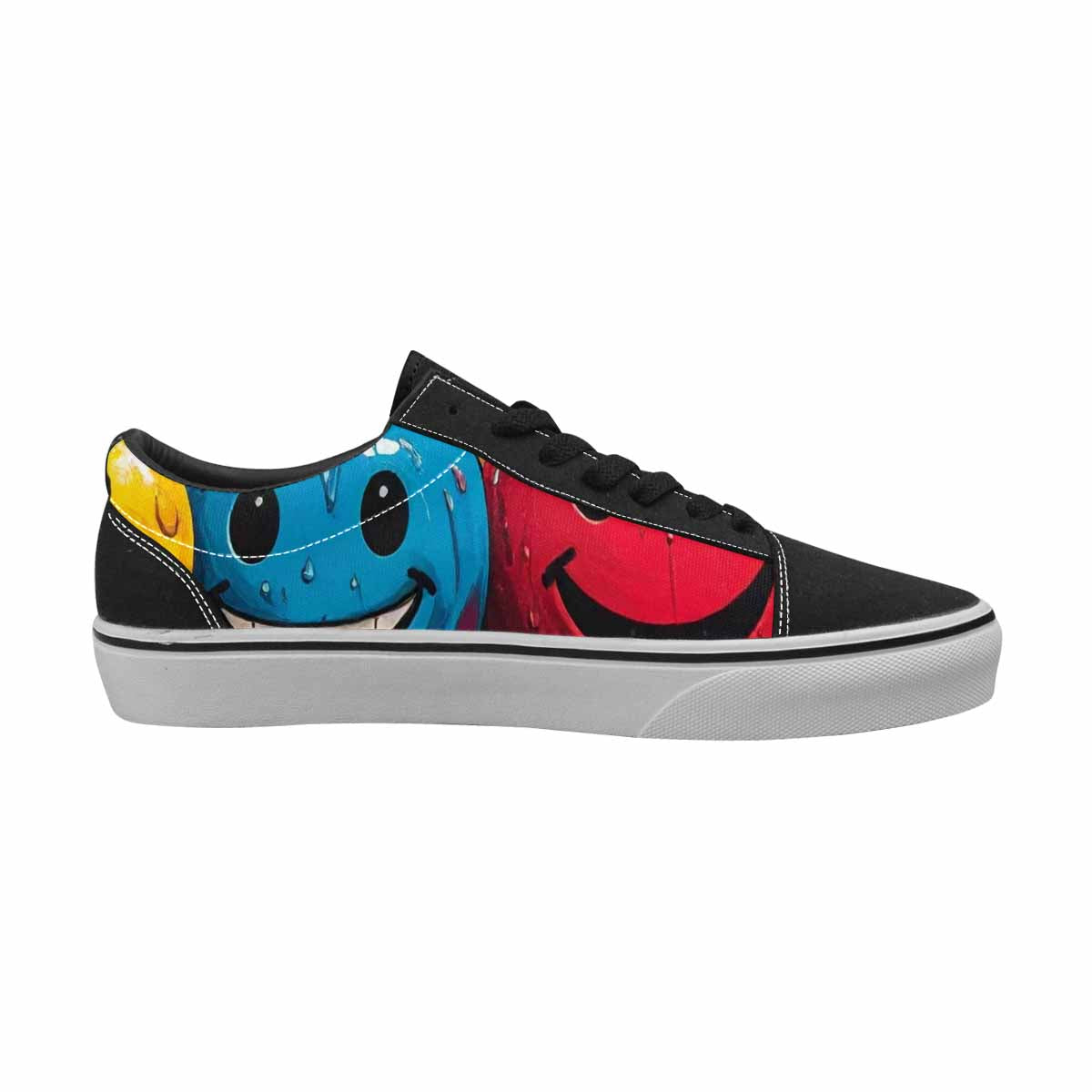 WOMEN'S Smiley Faces Lace-Up Canvas Surreal Custom Shoes