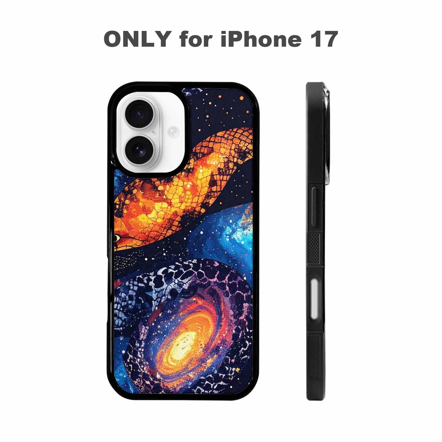 iPhone 17 Case — Galaxy Snake Print Galaxy Space, Personalized Phone Case