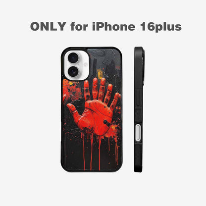 iPhone 16 Plus Case — Halloween Splatter Handprint Custom Personalized Phone, Custom Printed Phone Case