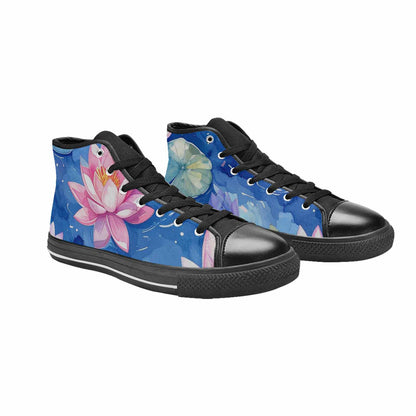 WOMEN'S Water Lilies Impressionist High Top Canvas Dark Academia Custom Shoes