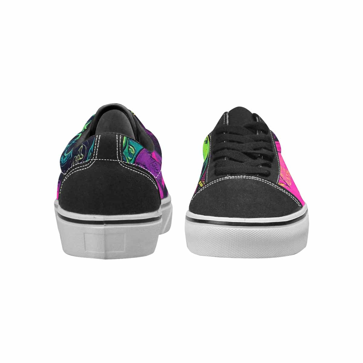 WOMEN'S Skulls - Neon Canvas Lace-Up Dark Academia Sneakers
