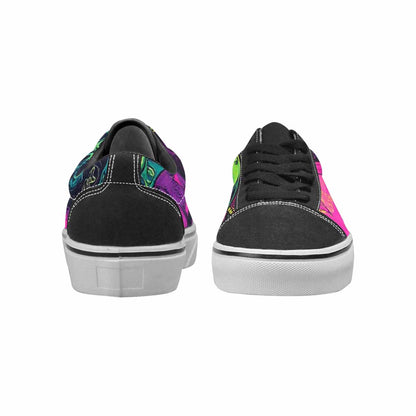 WOMEN'S Skulls - Neon Canvas Lace-Up Dark Academia Sneakers