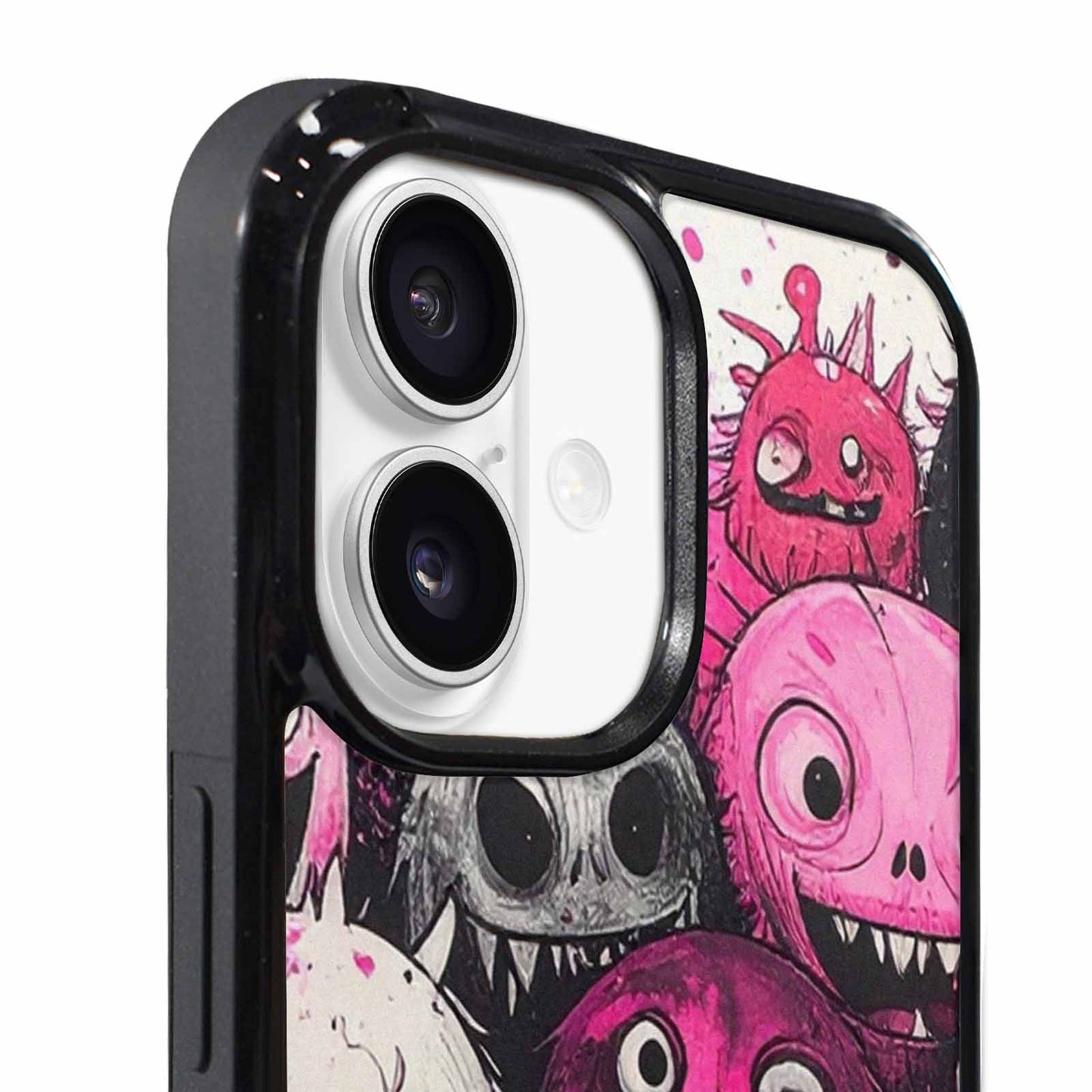 iPhone 17 Case — Monsters (general) Black &amp; Cartoon Cute, Custom Printed Phone Case