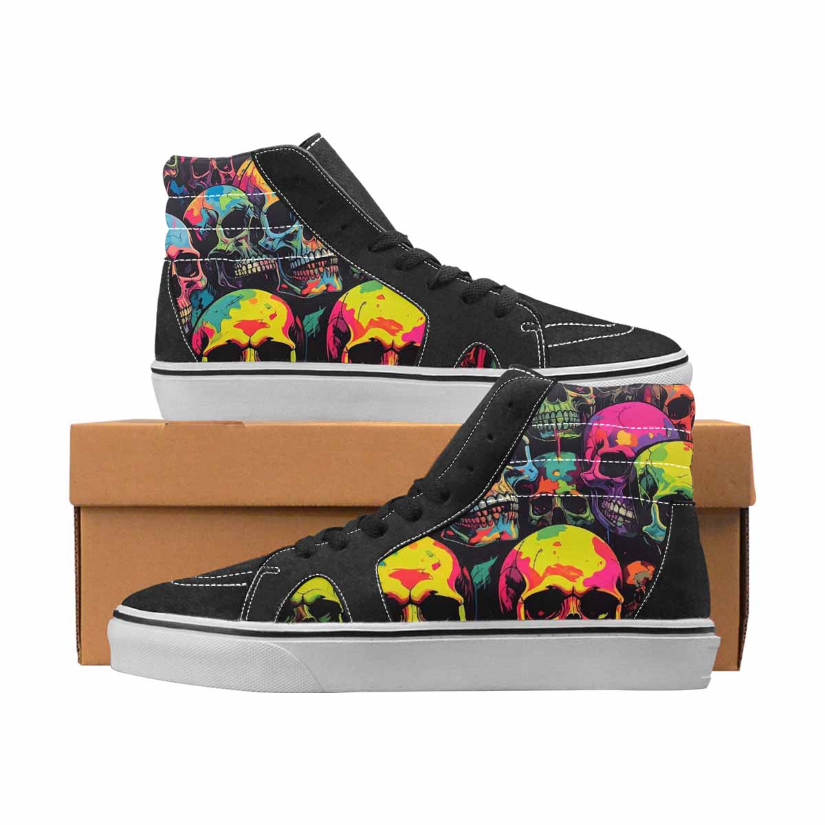 WOMEN'S Camo High Top Canvas Streetwear Wallpaper Art Custom Printed Shoes