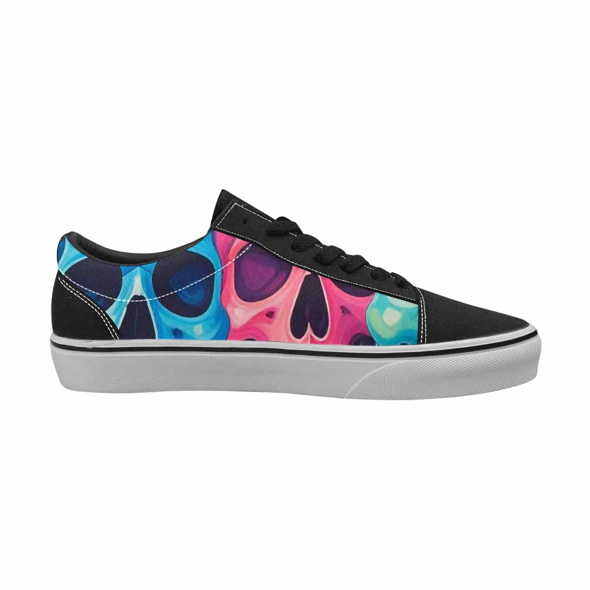 WOMEN'S Dripping Candy Skulls Canvas Lace-Up Vivid Custom Sneakers