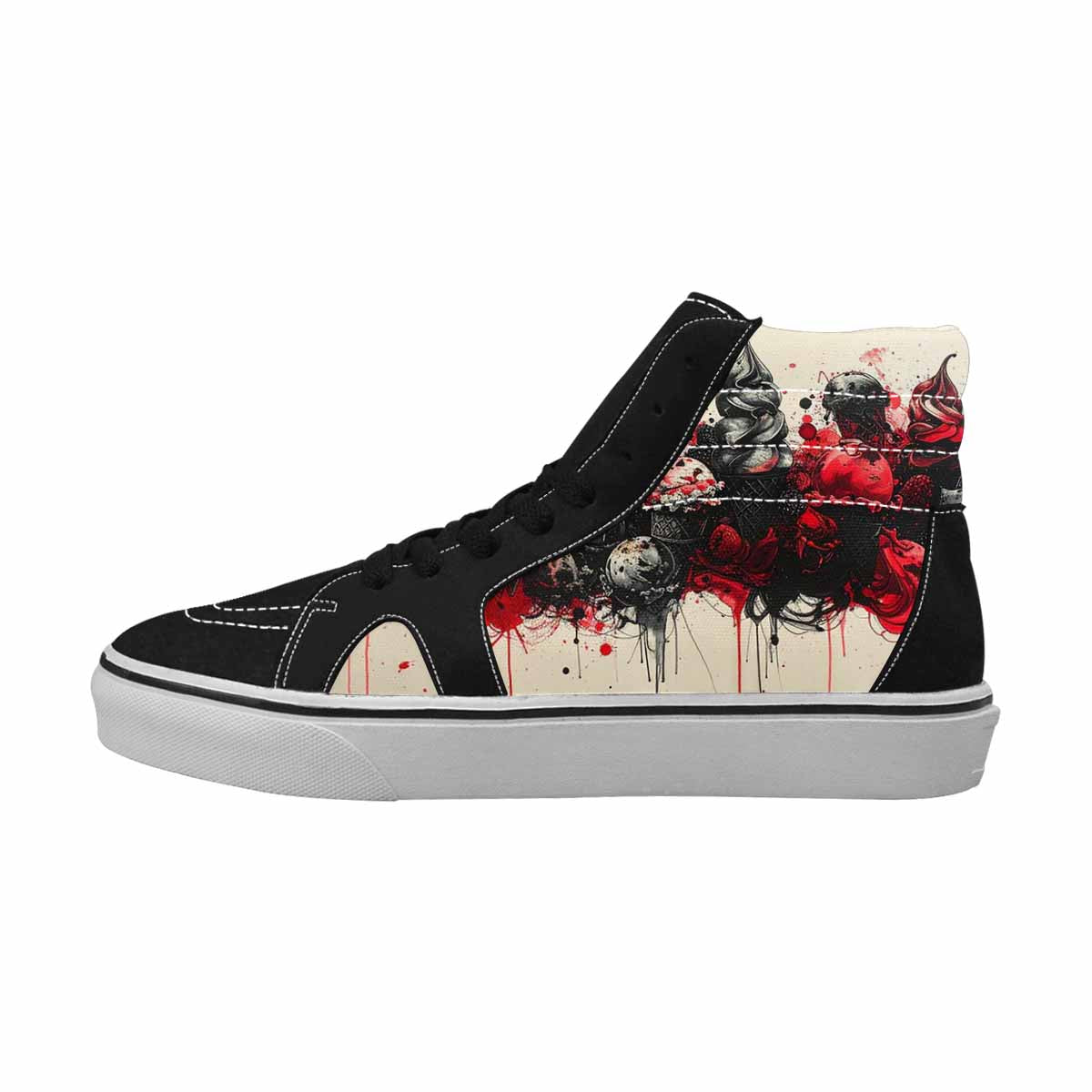 MEN'S Ice Cream Motif High Top Canvas Kaleidoscope Custom Sneakers