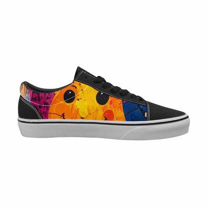 WOMEN'S Smiley Faces Lace-Up Canvas Vivid Sneakers