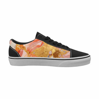 WOMEN'S Marble Vein Lace-Up Canvas Wallpaper Art Custom Sneakers
