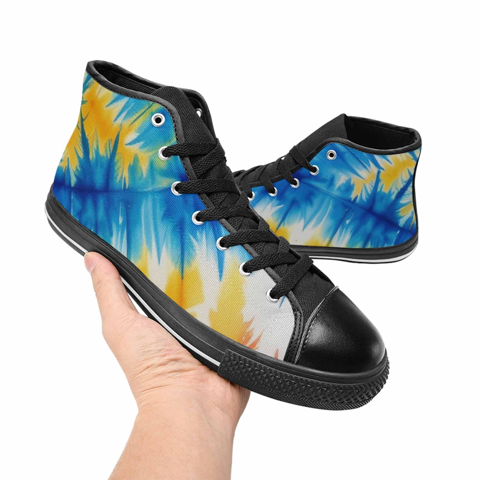 WOMEN'S Tie Dye Drip High Top Canvas Grunge Custom Sneakers