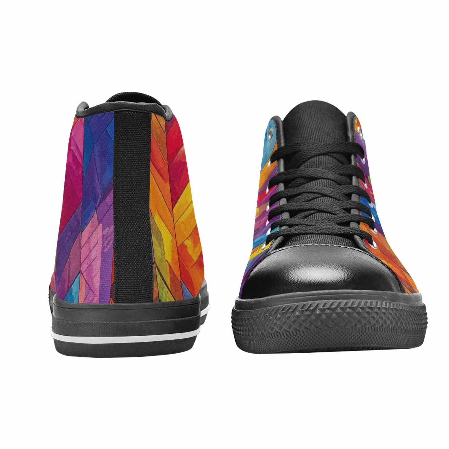 MEN'S Transgender Flag Color High Top Canvas Grunge Custom Shoes