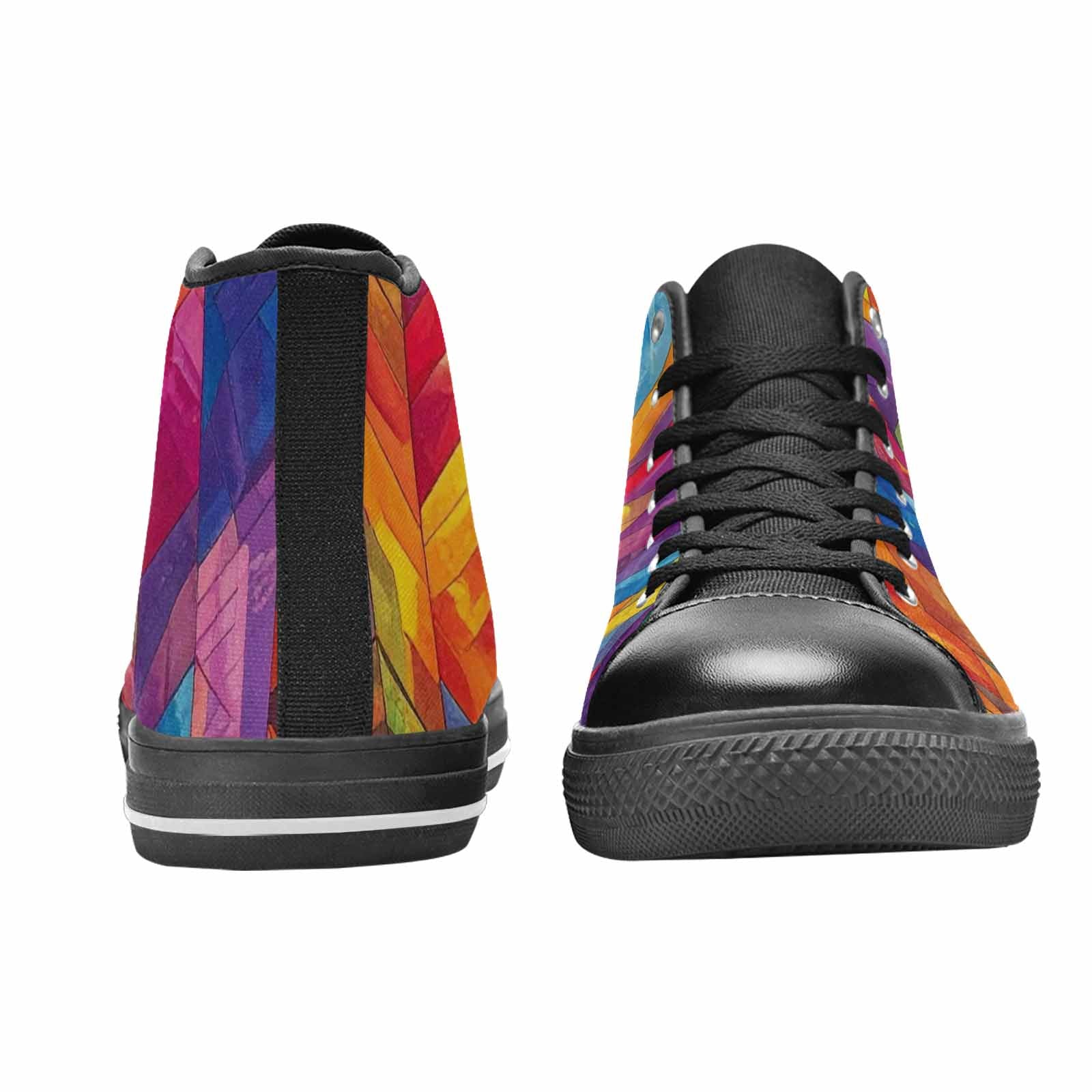 MEN'S Transgender Flag Color High Top Canvas Grunge Custom Shoes