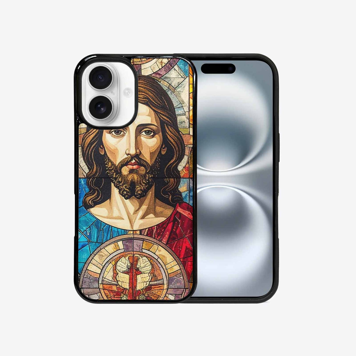 iPhone 16 Case — Jesus Face Small Cross And Faith, Personalized Phone Case