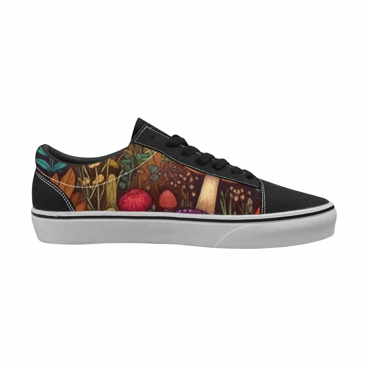 WOMEN'S Mushroom Canvas Lace-Up Aesthetic Custom Sneakers