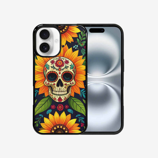 iPhone 16 Case — Sunflowers And Skulls, Customized Protective Case