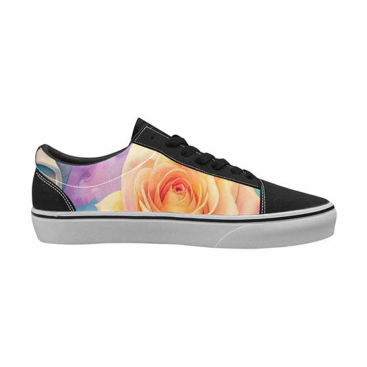 WOMEN'S Skulls Roses Candy Airbrush Canvas Lace-Up Wallpaper Art Custom Shoes