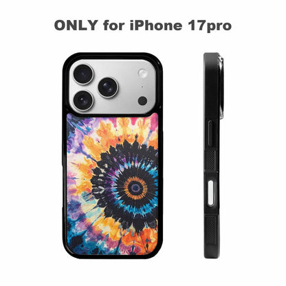 iPhone 17 Pro Case — Black Blue Ink Tie Dye Tie, Original Design Phone Case