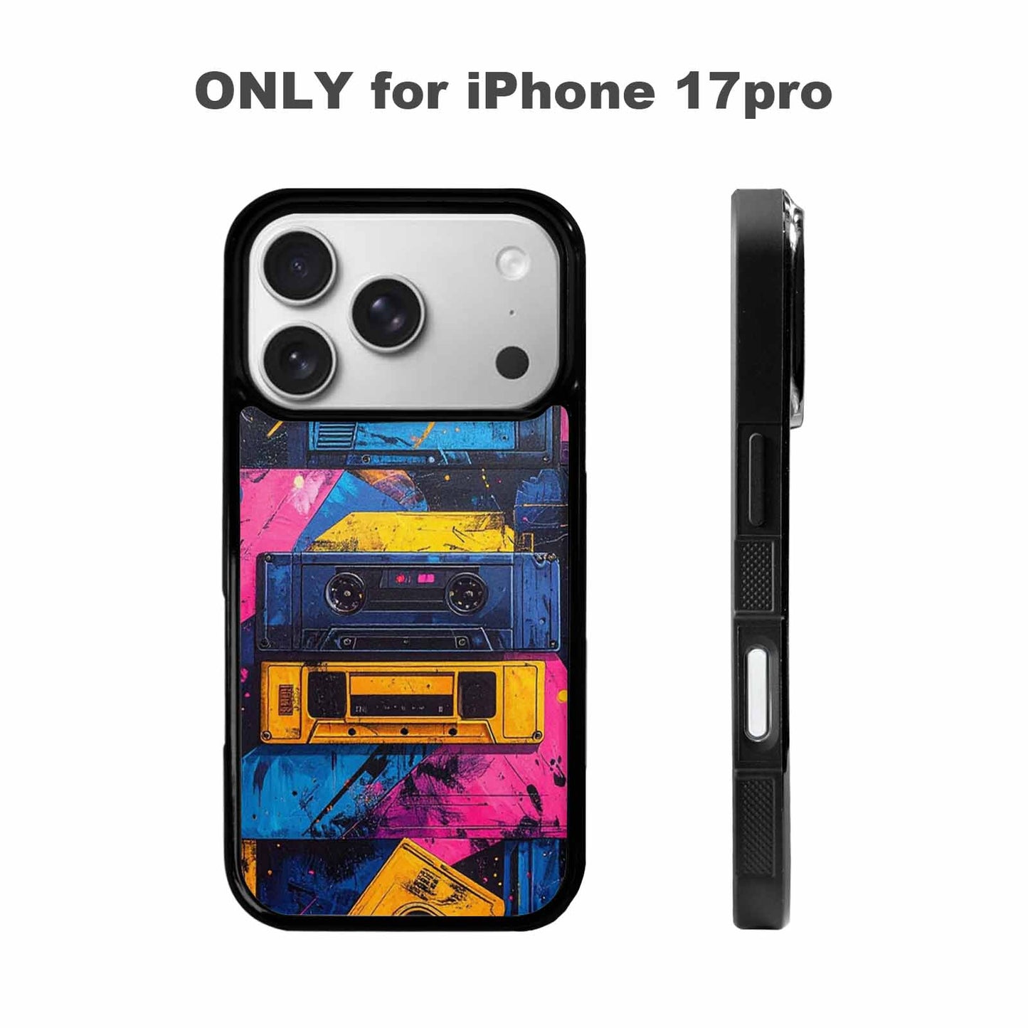 iPhone 17 Pro Case — Seamless Tileable Pattern Of Overlapping Retro, Custom Printed Phone Case