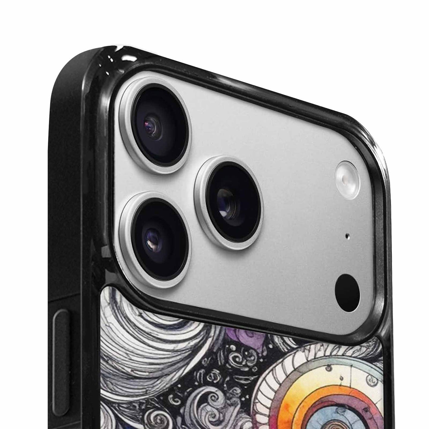 iPhone 17 Pro Case — Tie Dye Swirls Black White Tie, Custom Art Phone Cover