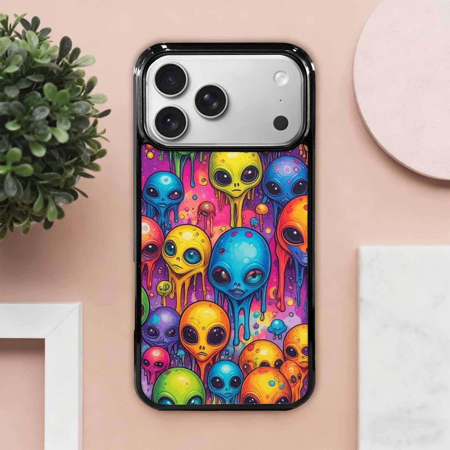 iPhone 17 Pro Max Case — Melting Aliens Pattern Alien Scifi, Personalized Phone Case