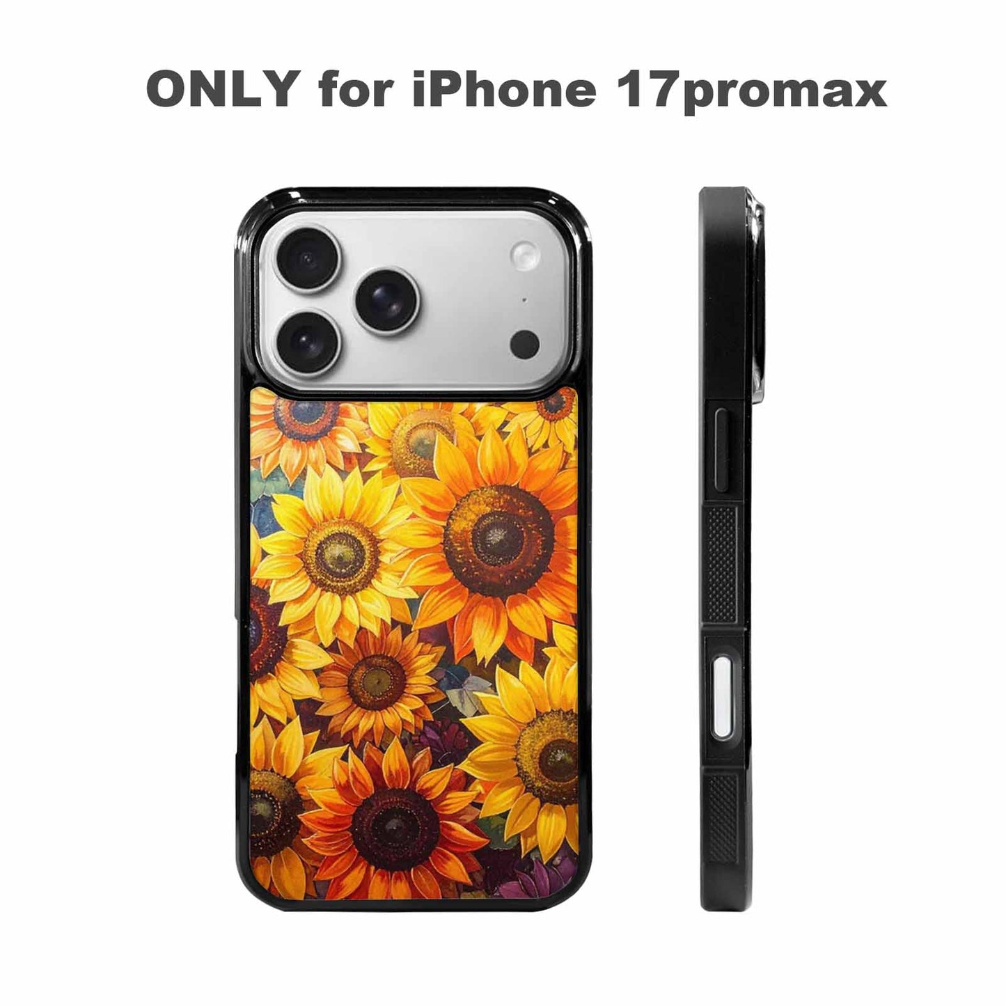 iPhone 17 Pro Max Case — Full Color Vibrant Sunflower Floral, Custom Printed Phone Case