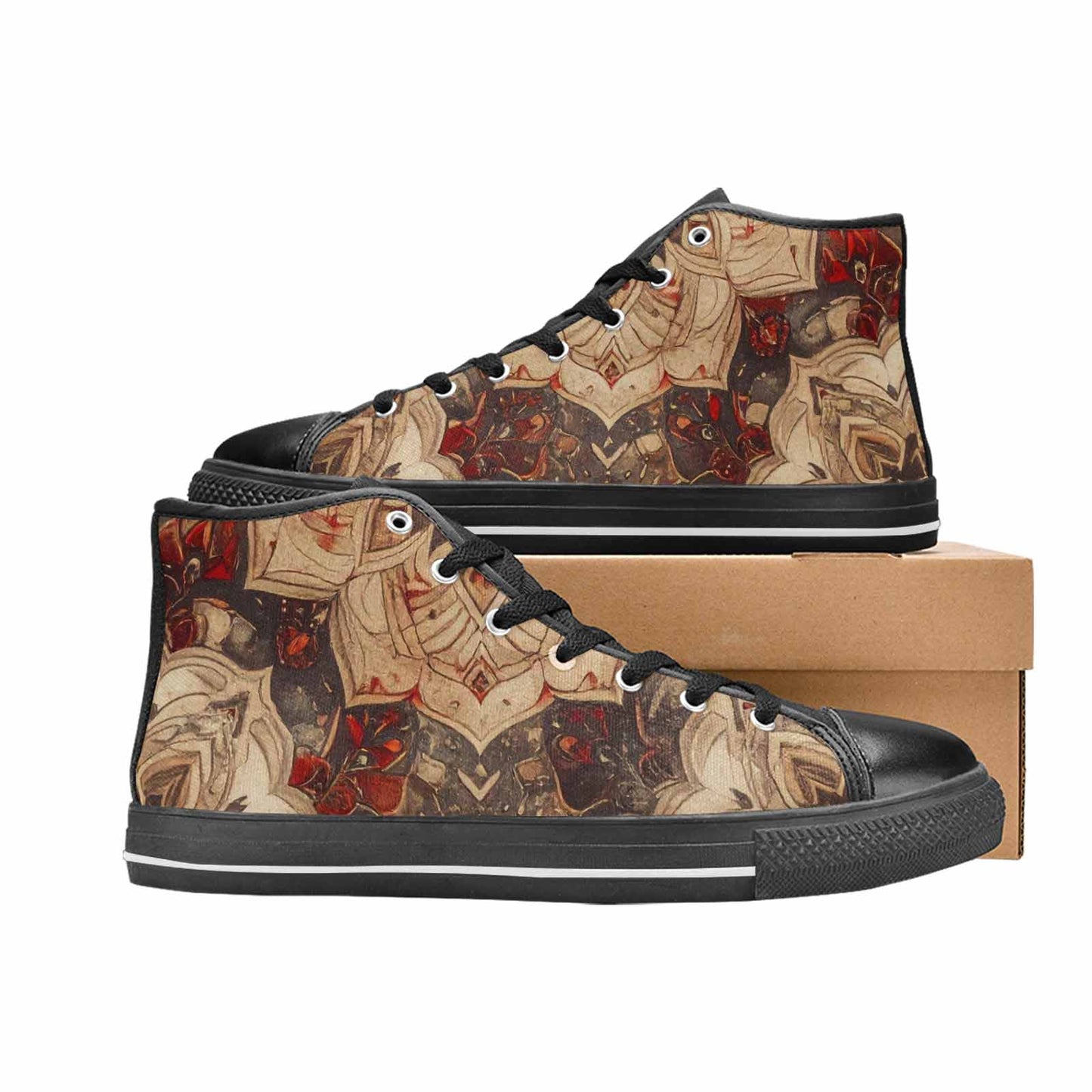 MEN'S Mandala High Top Canvas Wallpaper Art Sneakers