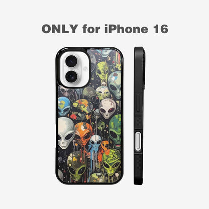 iPhone 16 Case — Aliens Camo Aliens Pattern Hundreds Of, Personalized Phone Case