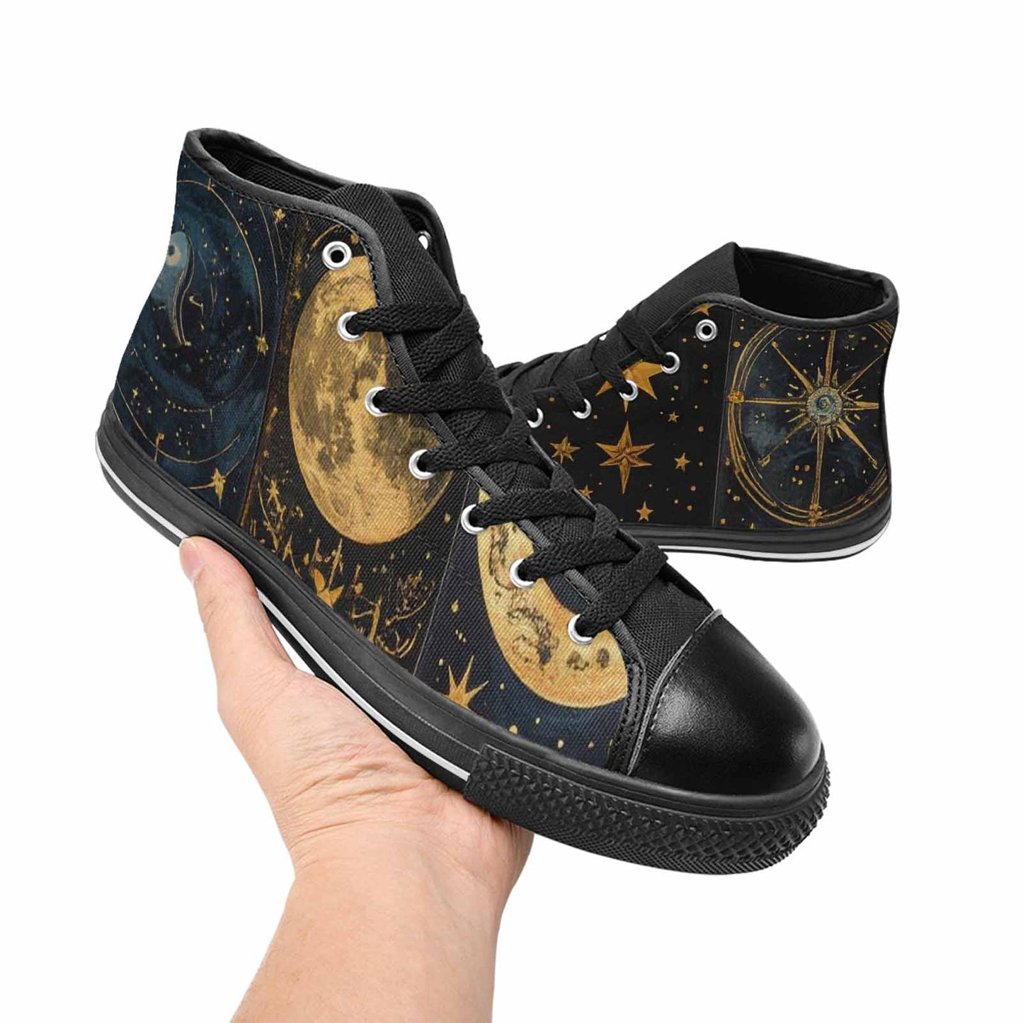 WOMEN'S Zodiac Constellation Star High Top Canvas Vibrant Chaos Custom Shoes