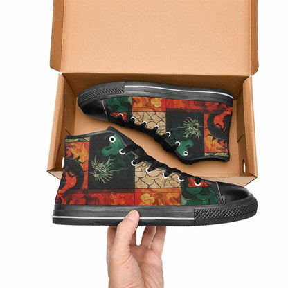 WOMEN'S Dragon Scale Fantasy High Top Canvas Cottagecore Custom Sneakers