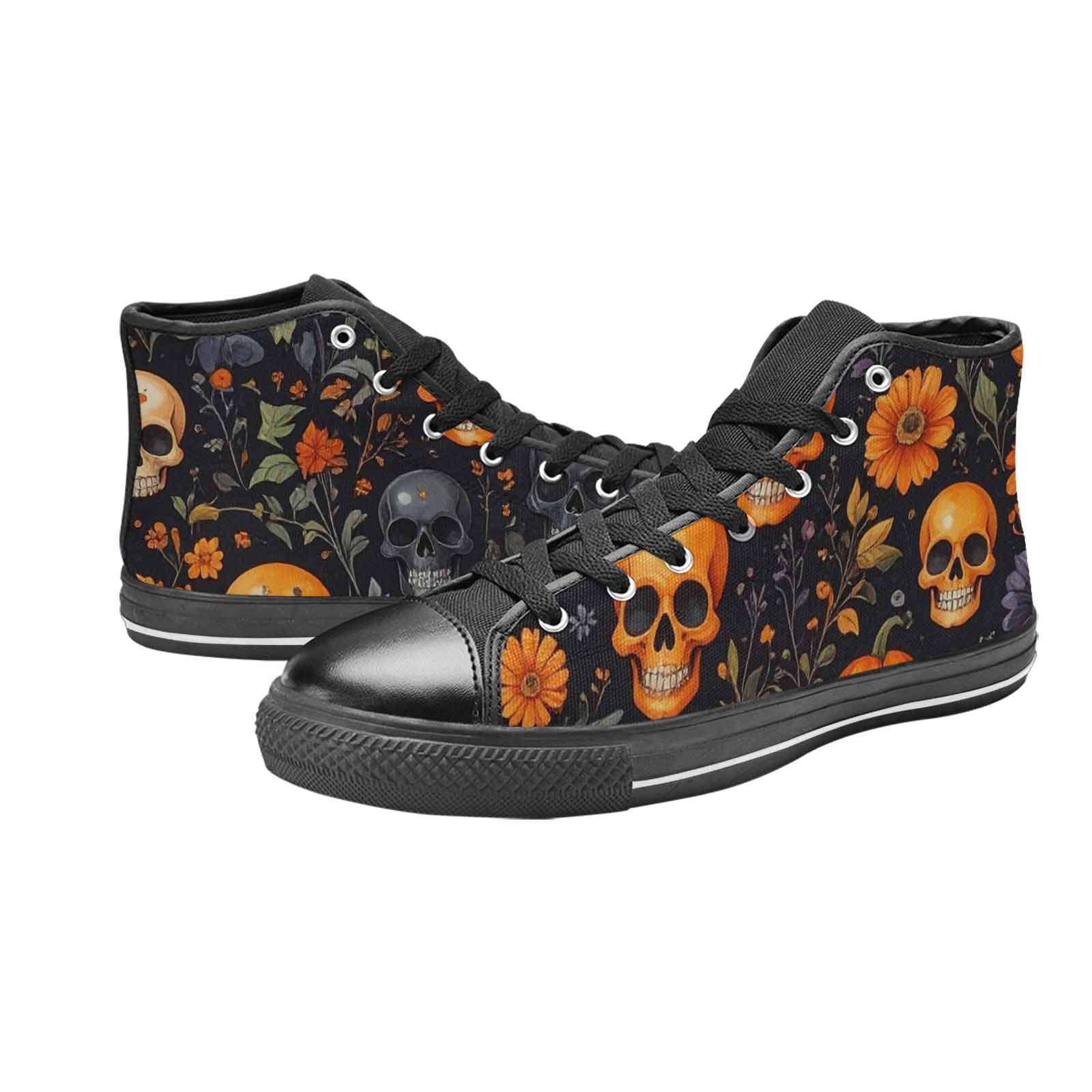 MEN'S Skulls - Halloween High Top Canvas Vivid Custom Sneakers