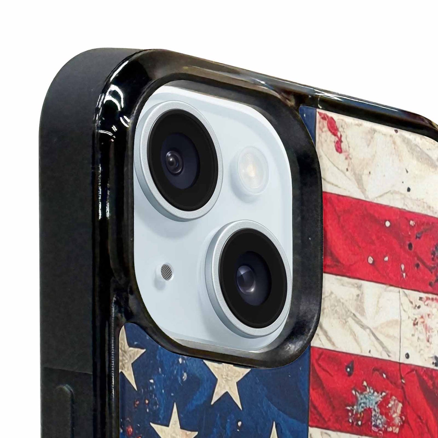 iPhone 15 Plus Case — American Flag Stars And Stripes Motif, Personalized Phone Case