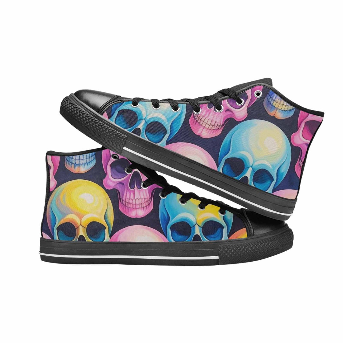 MEN'S Dripping Candy Skulls High Top Canvas Y2K Custom Shoes
