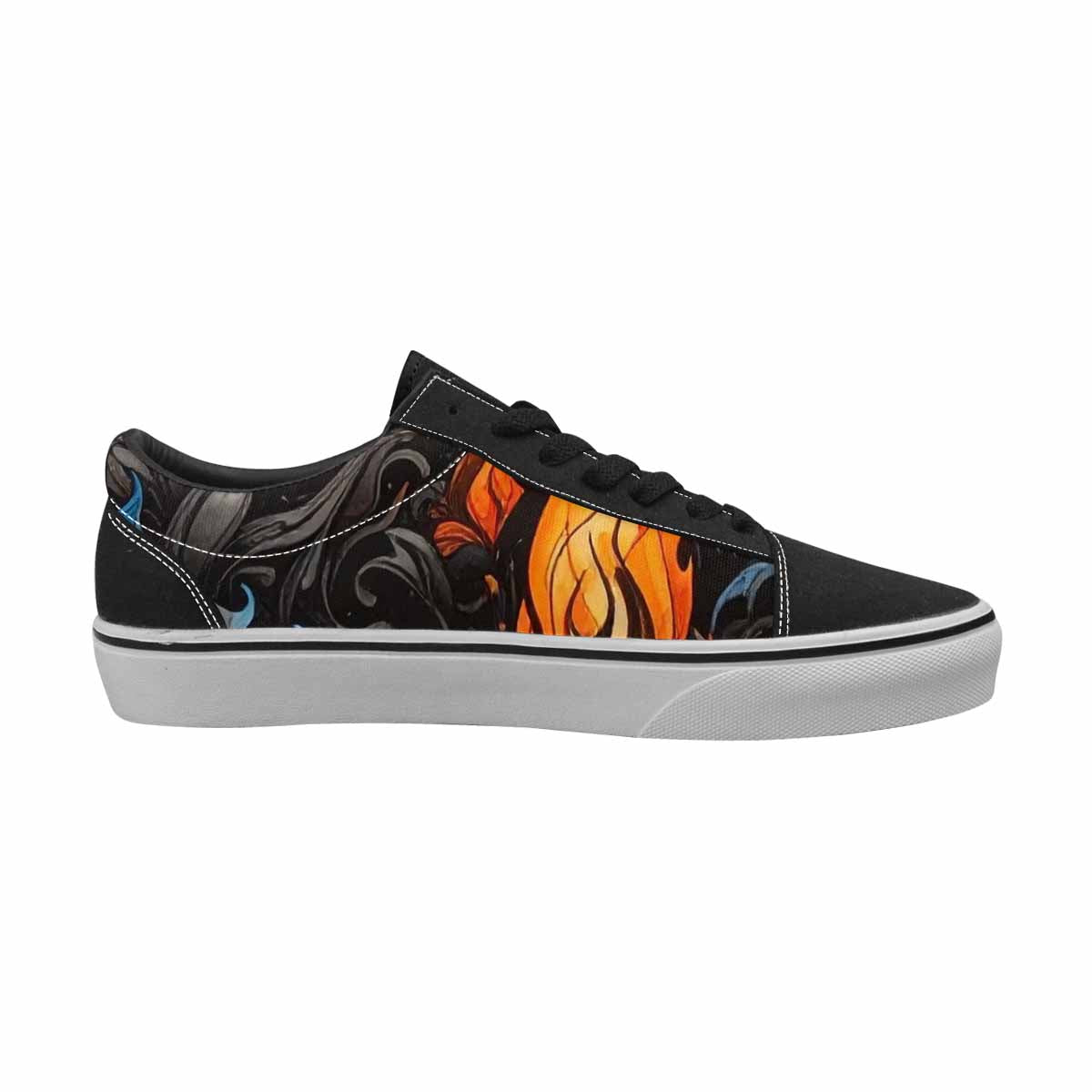 WOMEN'S Flame Burst Lace-Up Canvas Y2K Custom Shoes
