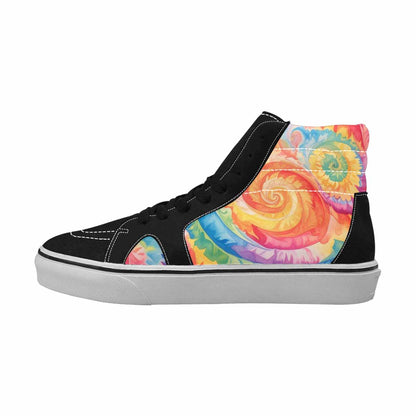 MEN'S Tie Dye Swirls Tie High Top Canvas Melting Art Sneakers