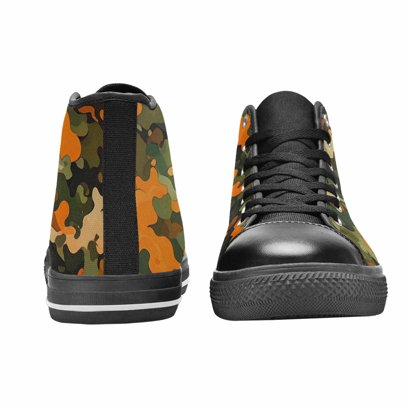 WOMEN'S Military Camouflage Blotch High Top Canvas Vibrant Chaos Custom Sneakers
