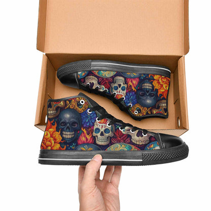 MEN'S Skull High Top Canvas Cottagecore Sneakers