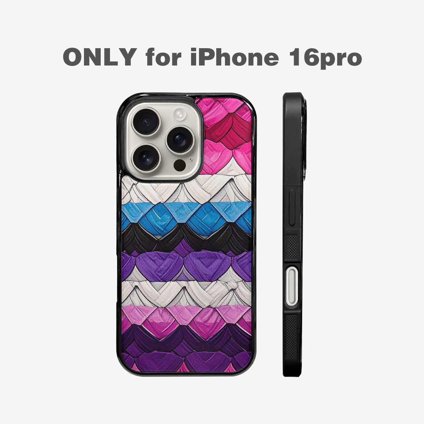 iPhone 16 Pro Case — Genderfluid Flag Color Theme Small Rainbow, Custom Made Phone Cover