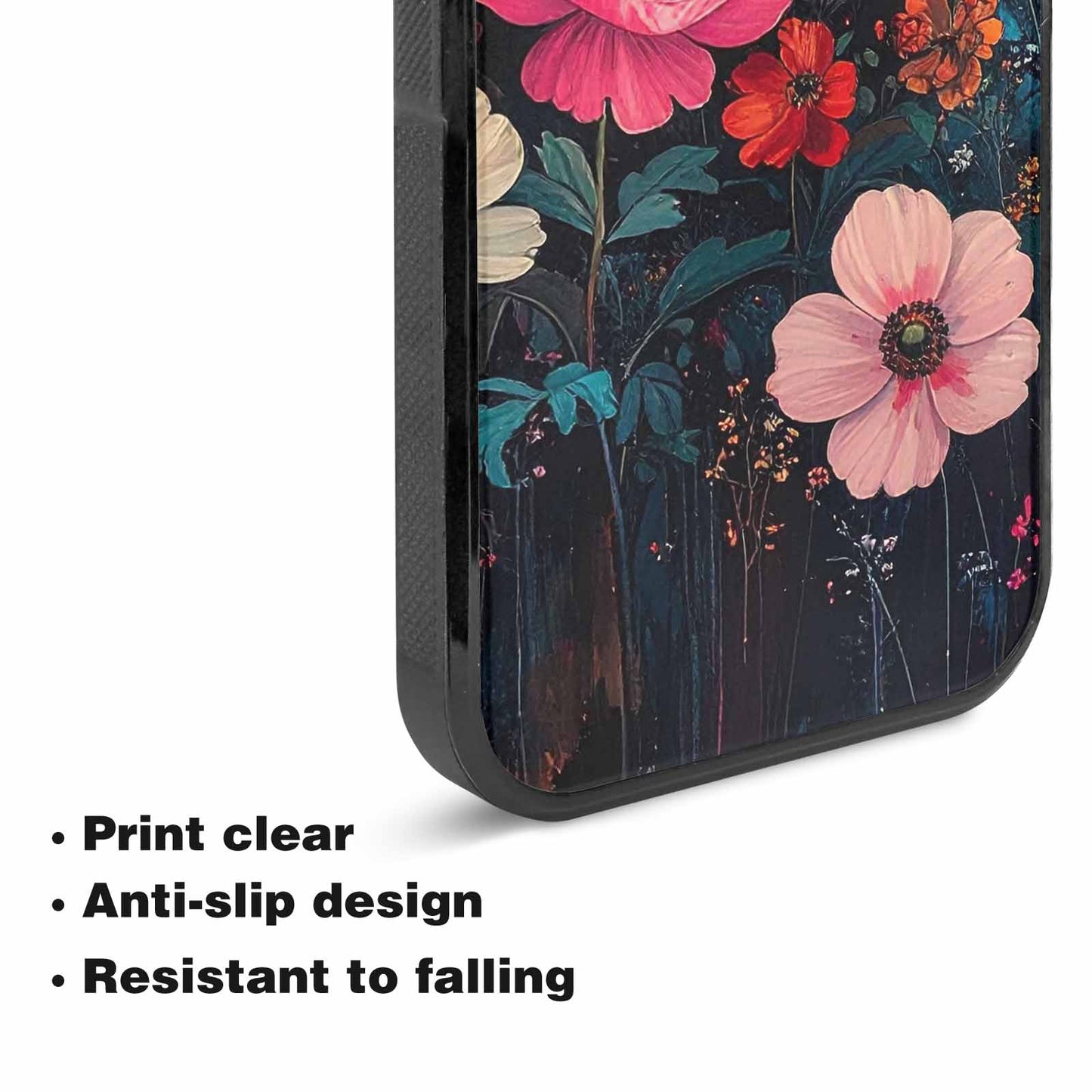 iPhone 15 Plus Case — Shadowy Glitch Floral Pattern Hundreds Of, Custom Print Case Cover