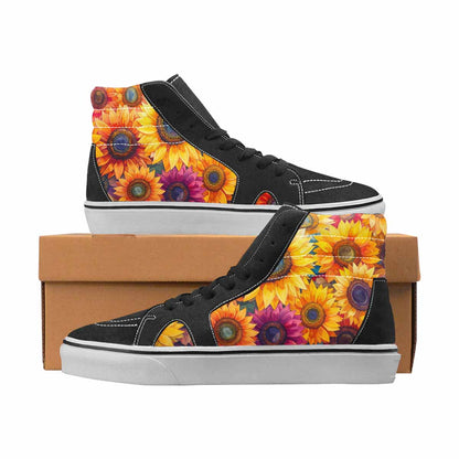 WOMEN'S Sunflowers Full Color High Top Canvas Original Design Vivid Custom Art Shoes