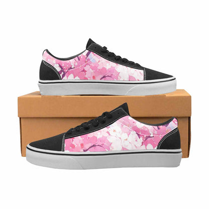 WOMEN'S Cherry Blossom Branch Cherry Lace-Up Canvas Kaleidoscope Custom Sneakers