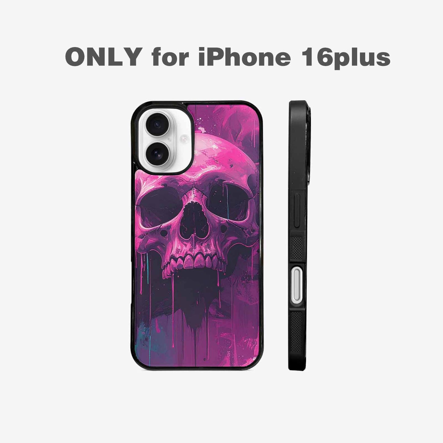 iPhone 16 Plus Case — 1000\'s Of Skulls Overlapping Each Other, Custom Phone Case
