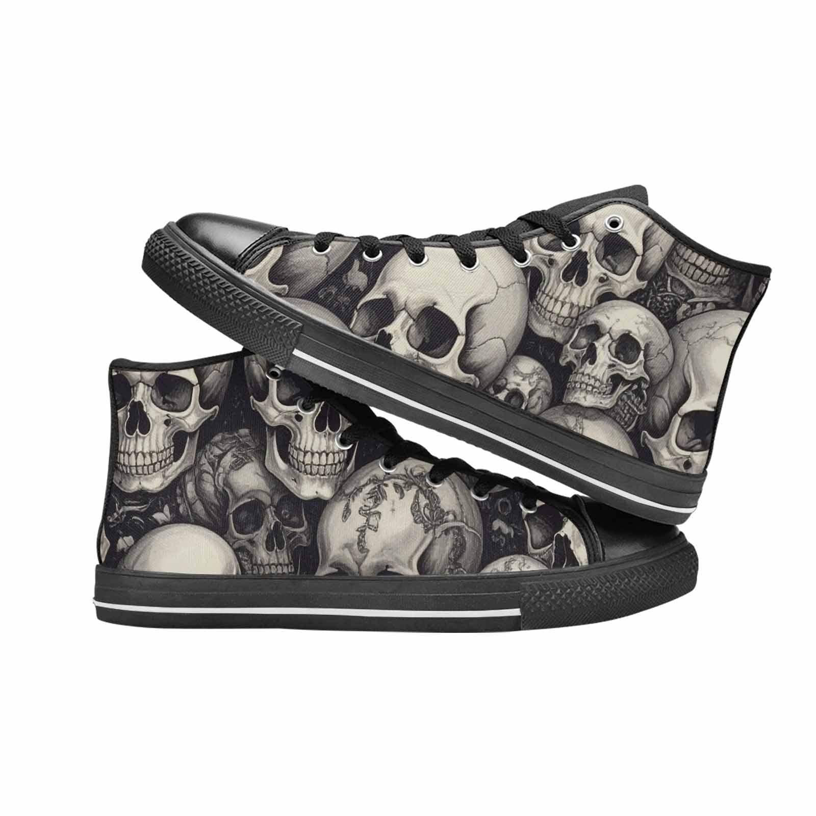 WOMEN'S Skulls - Classic High Top Canvas Vivid Custom Sneakers