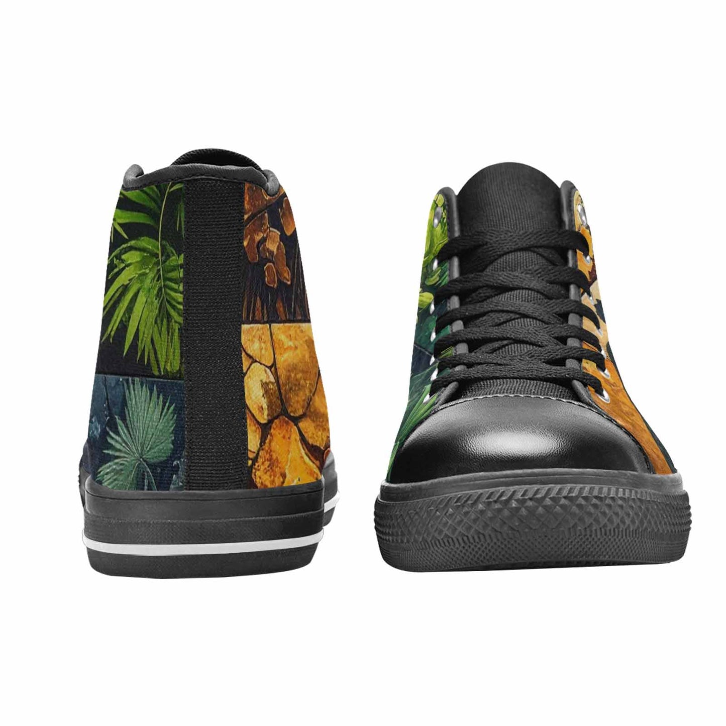 WOMEN'S Dinosaur Silhouette High Top Canvas Vivid Sneakers