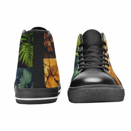 WOMEN'S Dinosaur Silhouette High Top Canvas Vivid Sneakers