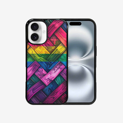 iPhone 16 Case — Polysexual Flag Color Theme Small Rainbow, Custom Phone Case