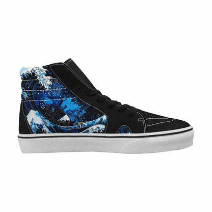MEN'S Nautical Wave High Top Canvas Wallpaper Art Custom Sneakers