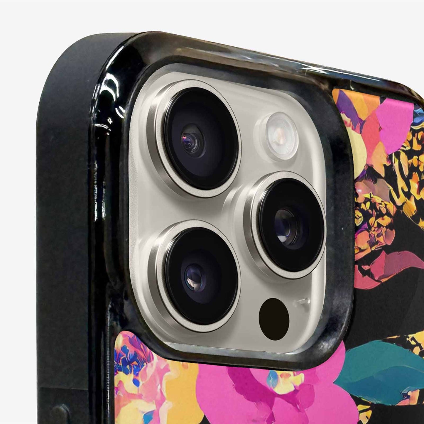 iPhone 16 Pro Case — Floral Snake Print, Custom Art Phone Cover