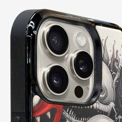 iPhone 16 Pro Case — Multi Eye Monster Black Red Ink, Custom Designed Case Cover
