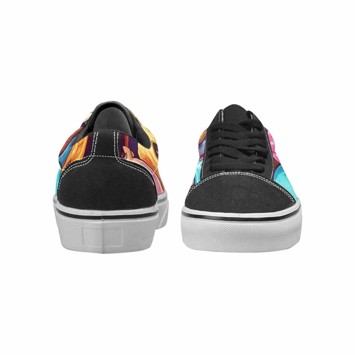 WOMEN'S Ice Cream Monsters  Lace-Up Canvas Kaleidoscope Custom Sneakers